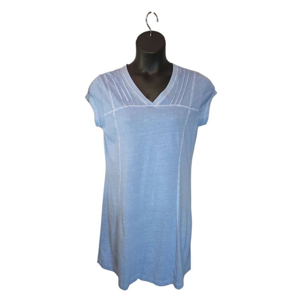 Woolrich Bleached Denim V-Neck Knit Dress - Size Medium